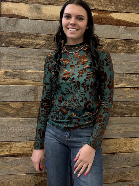 The Today Turquoise Mesh Top