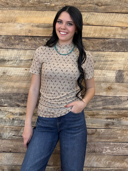 The All Over Western Short Sleeve Top
