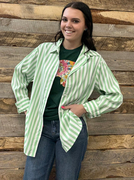 The One Shot Green Striped Top