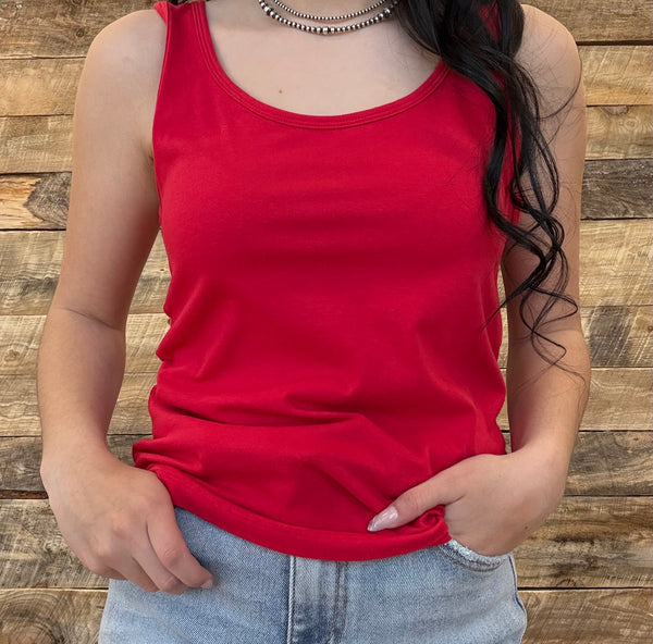 The Take It Basic Red Tank Top