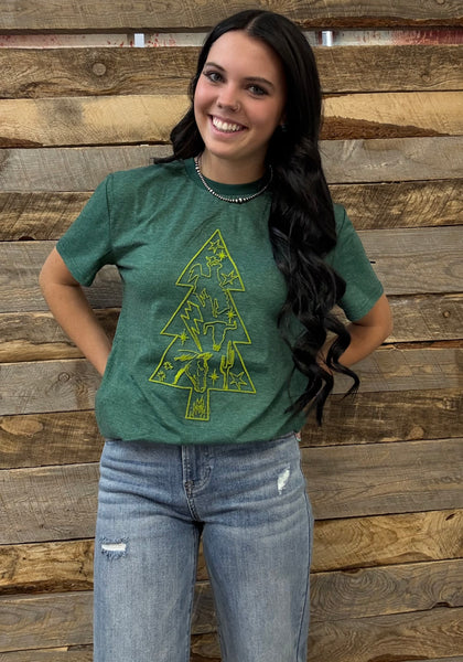 The Holidays Tree Green Tee