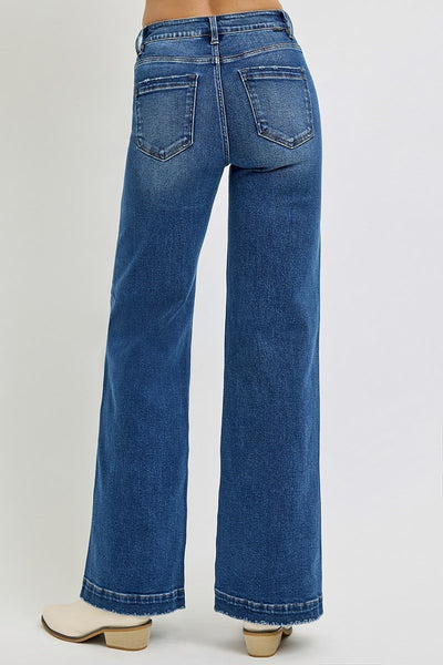The Marcia High Rise Wide Leg Dark Jeans