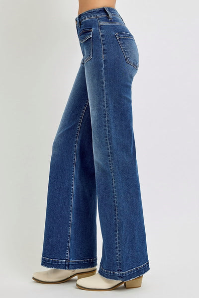 The Marcia High Rise Wide Leg Dark Jeans