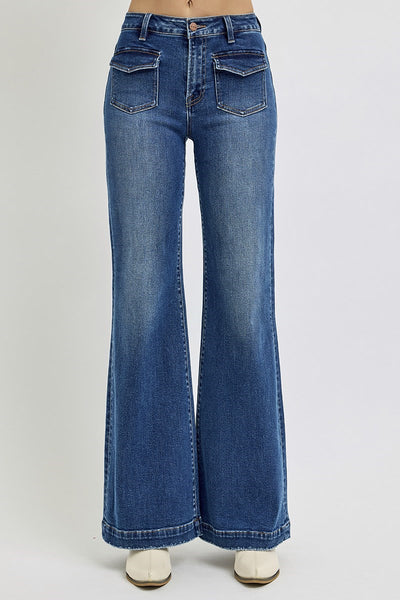 The Marcia High Rise Wide Leg Dark Jeans