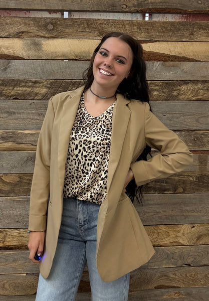 The Look Forward Taupe Blazer