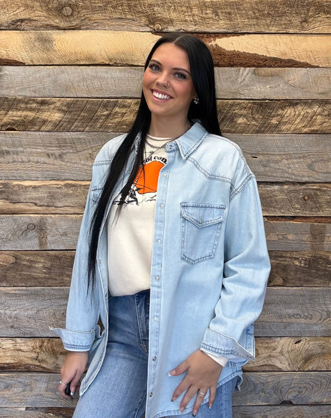 The Take A Stand Relaxed Fit Denim Top Jacket
