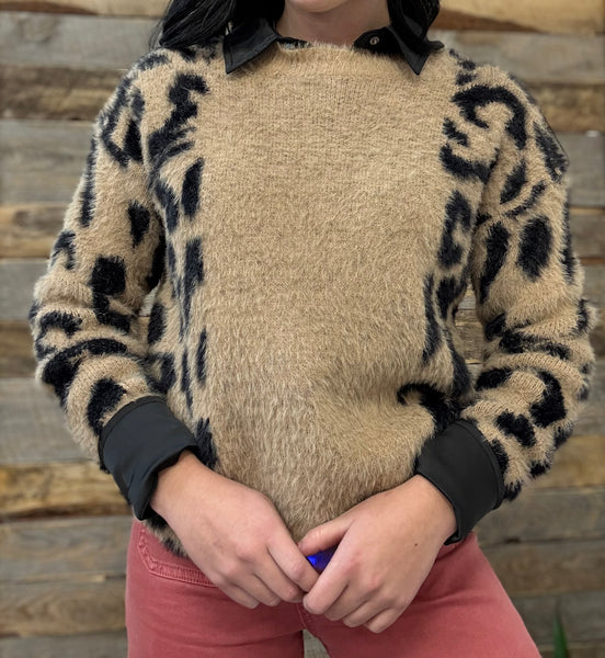 The All There Leopard Mocha/Black Sweater