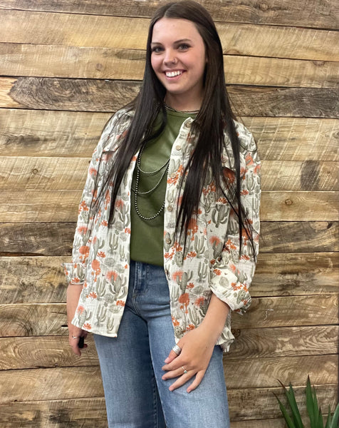 The Cactus Gauze Top Cardigan Jacket