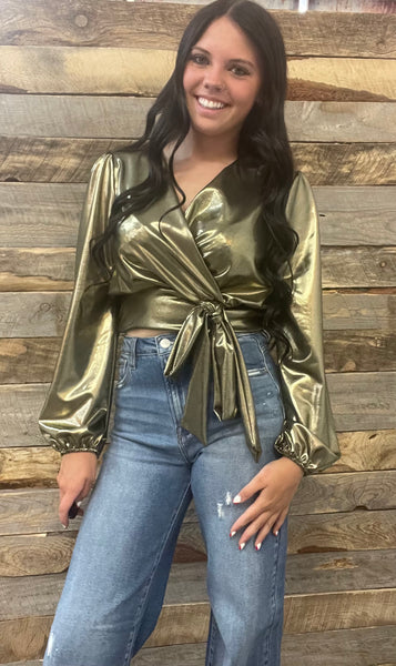 The Fake Gold Bow Top