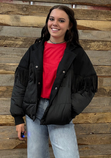 The Talk Fringy Black Jacket
