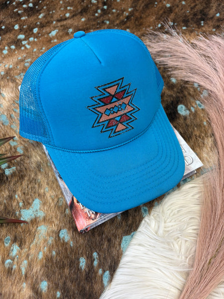 The Aztec Teal Cap