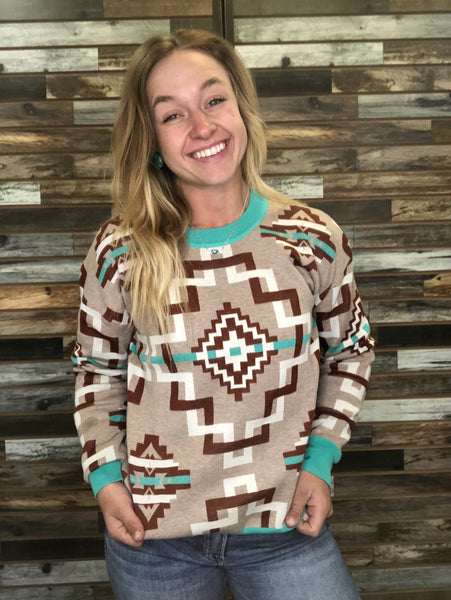 The Aztec Tan Knit Sweater