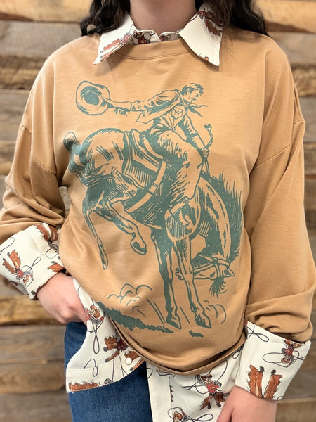 The Bucking Bronc Mocha Sweatshirt
