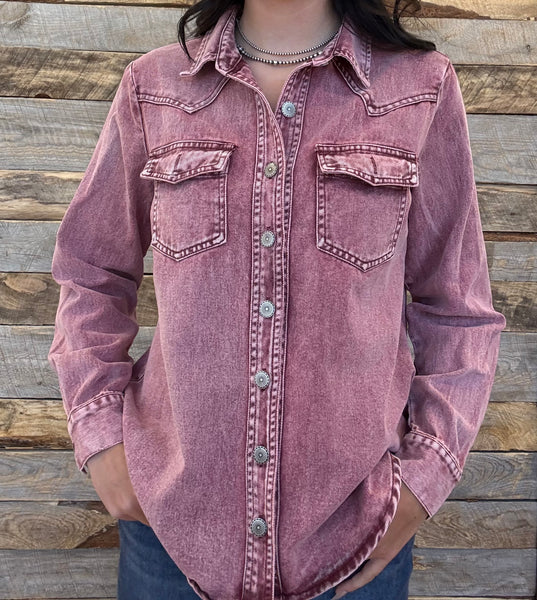 The Western Burgundy Tencel Top