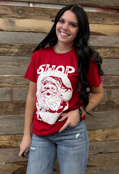 The Shop Local Santa Red Tee