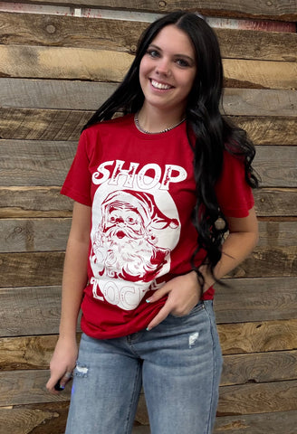 The Shop Local Santa Red Tee