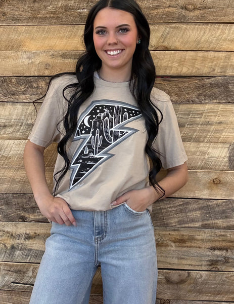 The Desert Lightening Silver Creamy Grey Tee