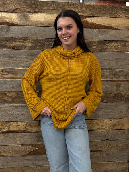 The Remember To Be Mustard Sweater Top