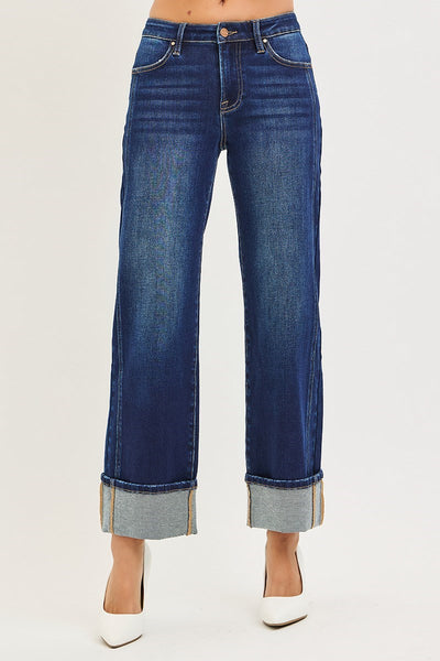 The Carol Mid Rise Ankle Straight Jeans