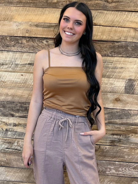 The Dark Mustard Crop Tank Top