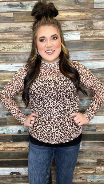 The Perfect Leopard Mesh Top