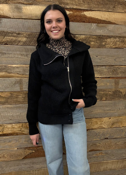 The Nothing Stops This Black Sweater Cardigan Jacket