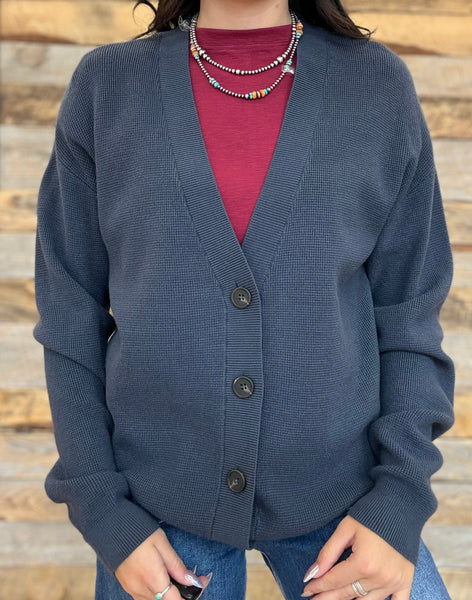 The Way There Button Up Midnight Sweater
