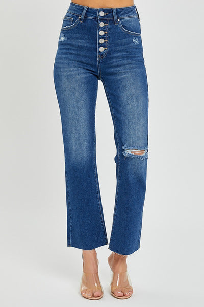 The Braylee High Rise Crop Straight Jeans