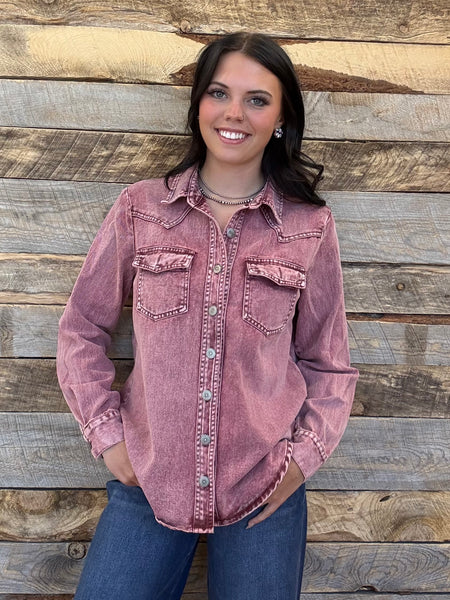 The Western Burgundy Tencel Top