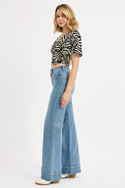 The Hazley High Rise Wide Medium Wash Jeans