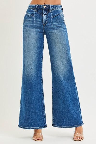 The Dani High Rise Dark Wide Leg Jeans
