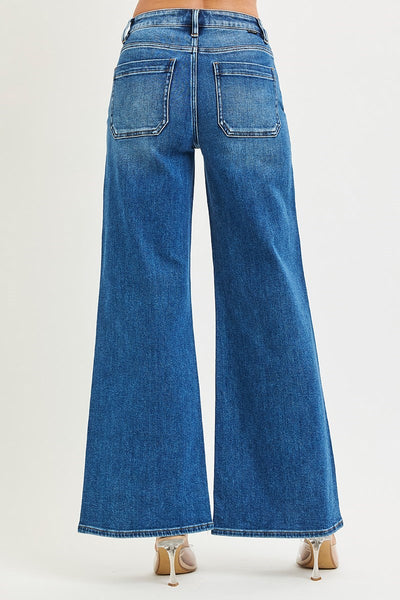 The Dani High Rise Dark Wide Leg Jeans