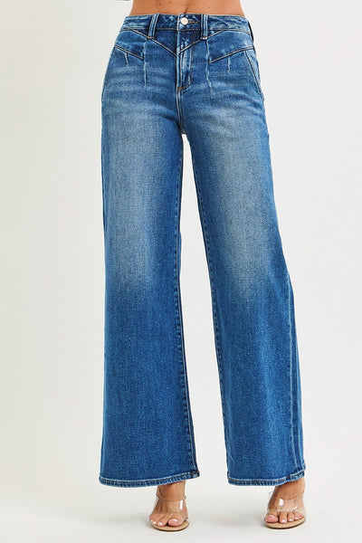 The Dani High Rise Dark Wide Leg Jeans