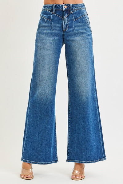The Dani High Rise Dark Wide Leg Jeans