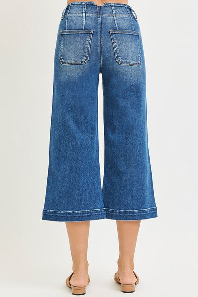 The Ericka High Rise Dark Wide Crop Leg Jeans