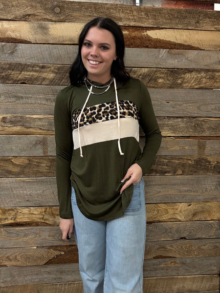 The Start This Way Leopard Block Top Sweatshirt