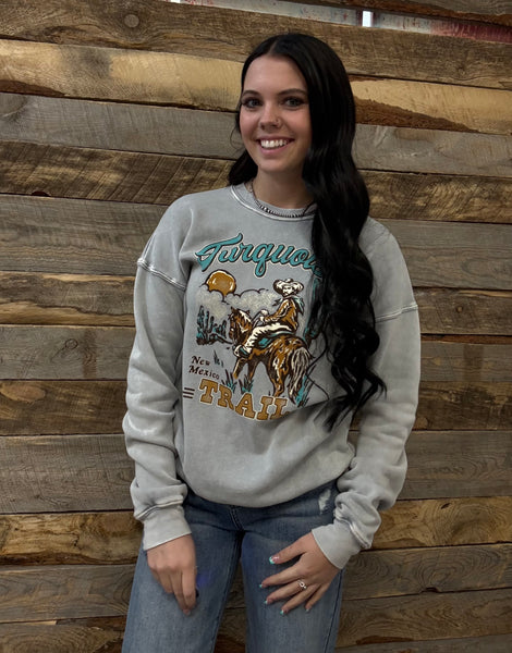 The Turquoise Trails Mineral Heather Grey Sweatshirt