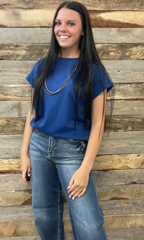 The Take It Basic Light Navy Top