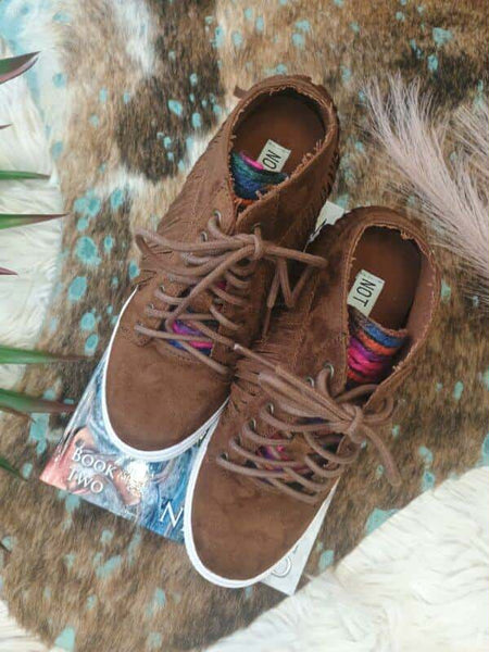 The All Day Wedge Serape Brown Sneaker