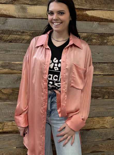 The Today Oversized Light Rose Top Cardigan