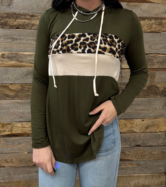The Start This Way Leopard Block Top Sweatshirt
