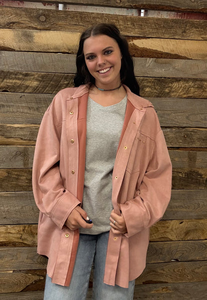 The Head There Dusty Rose Cardigan Jacket