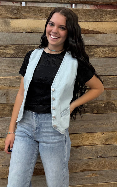 The Follow It Light Denim Vest
