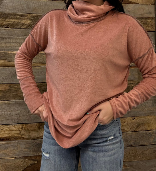 The It's For You Turtleneck Mauve Top