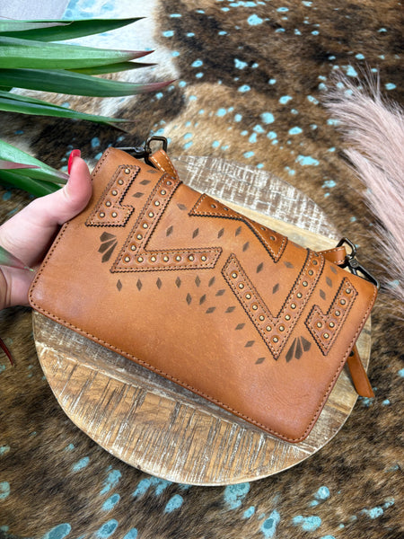 The Way Far Leather Famous Evie Organizer Wallet Crossbody Purse