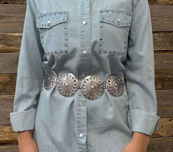 The Silver Hearts Concho Belt