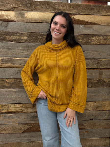 The Remember To Be Mustard Sweater Top