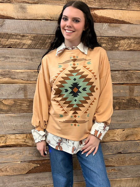 The Aztec Light Mocha Sweatshirt