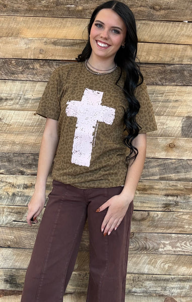 The Cross Leopard Brown Tee