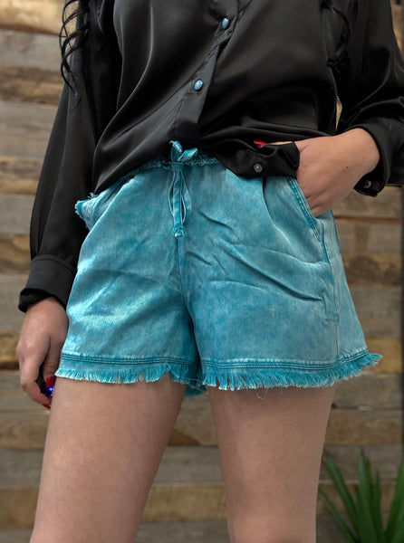 The Follow It Up Light Teal Shorts